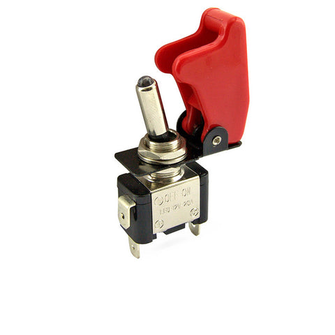 RED TOGGLE SWITCH WITH COVER AND LIGHT