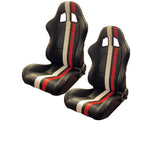 STRIPED RACING SEATS WITH RECLINER (PAIR)